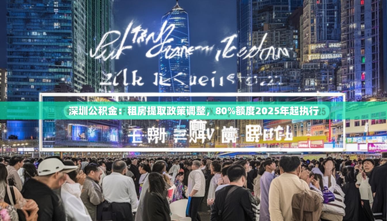 深圳公积金：租房提取政策调整，80%额度2025年起执行