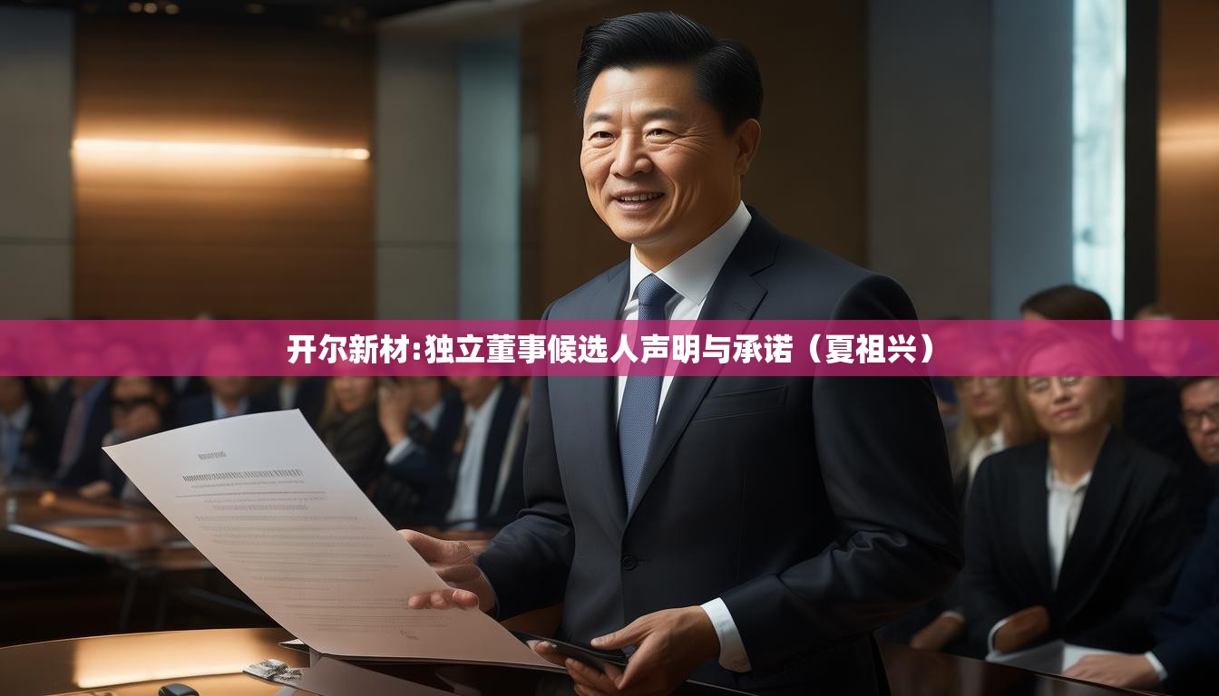 开尔新材:独立董事候选人声明与承诺（夏祖兴）